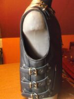 Handmade Black Motorcycle Genuine Leather Vest - Image 2