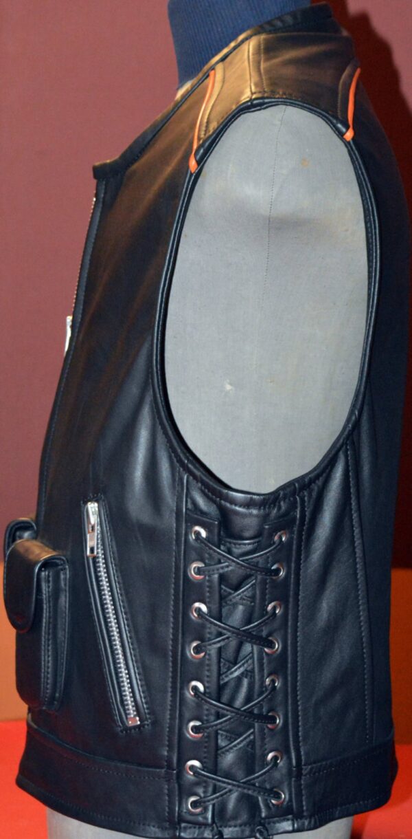 Handmade Motorcycle Leather Vest - Image 2
