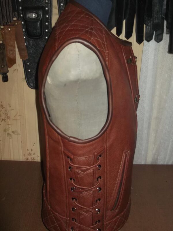 Handmade Motorcycle Vest Genuine Leather - Image 3