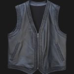Men's Genuine Black Biker Leather Vest