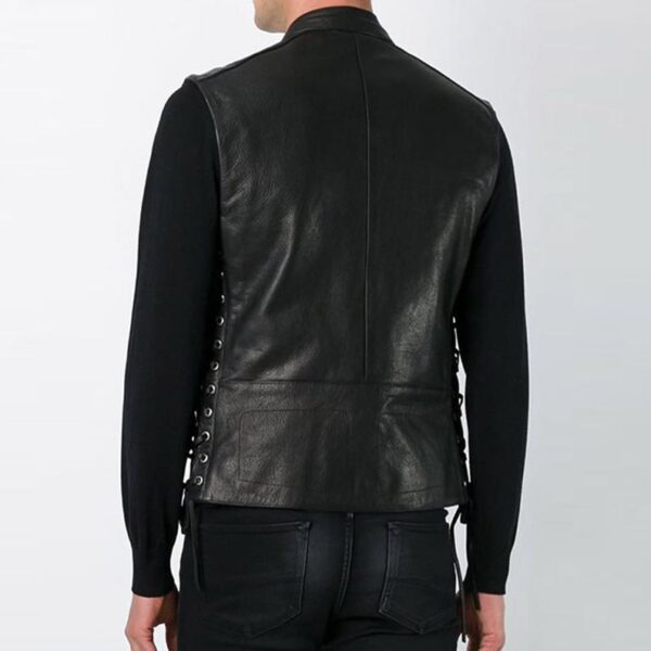 Men's Stylish Club motorbike Leather Vest - Image 2