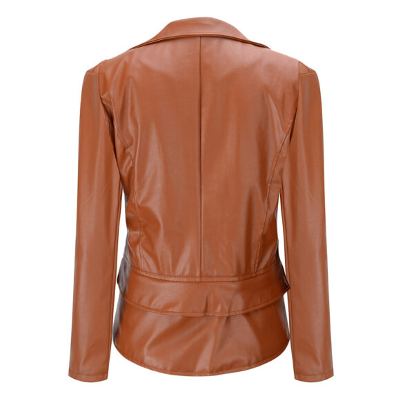 New Fashion Women Faux Leather Motorcycle Coat Jackets - Image 4