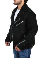 Rocker Suede Black Leather Jacket