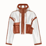 Transparent Faux-Leather Hooded Jacket
