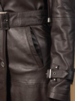 Women Hooded Style Brown Trench Coat - Image 2