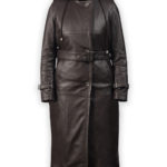 Women Hooded Style Brown Trench Coat
