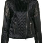 Women's Black Animal Print Leather Jacket