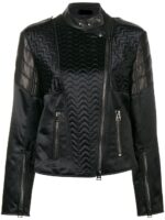Women's Black Animal Print Leather Jacket