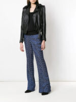 Women's Black Fur Collar Leather Jacket - Image 2