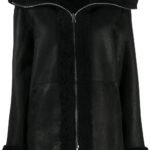 Women's Black Hooded Leather Jacket