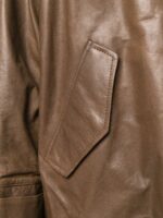 Women's Brown Hooded Leather Jacket - Image 5