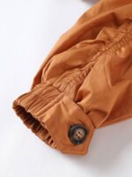 Women's Brown Hooded Leather Jacket - Image 8