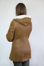 Women's Brown Long Hooded Coat - Image 3