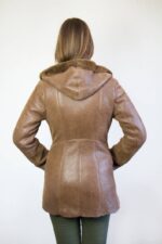 Women's Brown Long Hooded Coat - Image 2