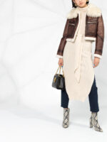 Women's Brown Shearling Leather Jacket - Image 4