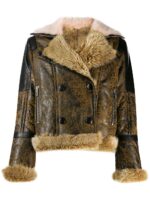 Lambskin Leather Shearling Bomber Jacket