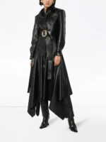 Women's Faux Leather Belted Coat - Image 2