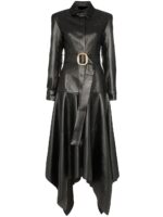 Women's Faux Leather Belted Coat