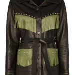 Women's Fringed Trim Leather Jacket