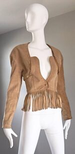 Women's Leather Suede Fringe Jacket