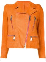 Women's Orange Metro Leather Jacket
