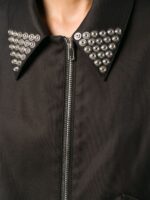 Women's Studded Black Fringe Leather Jacket - Image 4