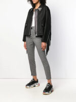 Women's Studded Black Fringe Leather Jacket - Image 2