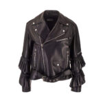 Women's Black Fringes Outwear Leather Jacket