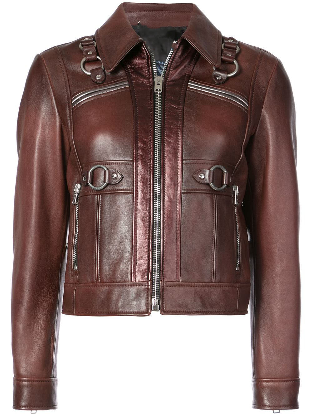 Women's Harness Detail Leather Jacket (4) Women's Harness Detail Leather Jacket - Image 1