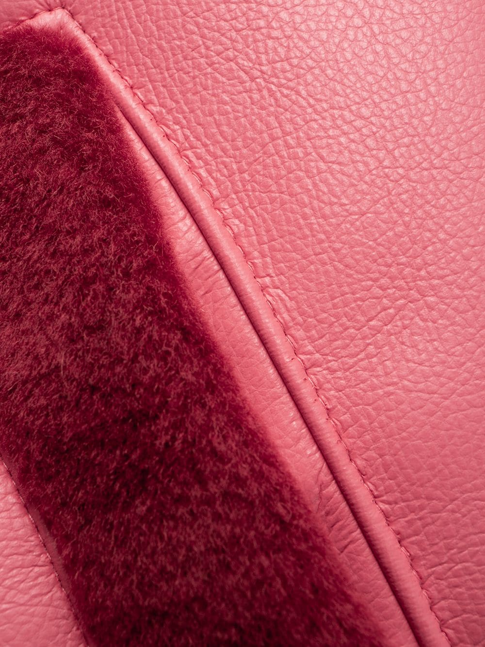 Women's Pink Shearling Lined Leather Jacket Maker of Jacket