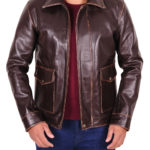 Bomber Brown Leather Jacket