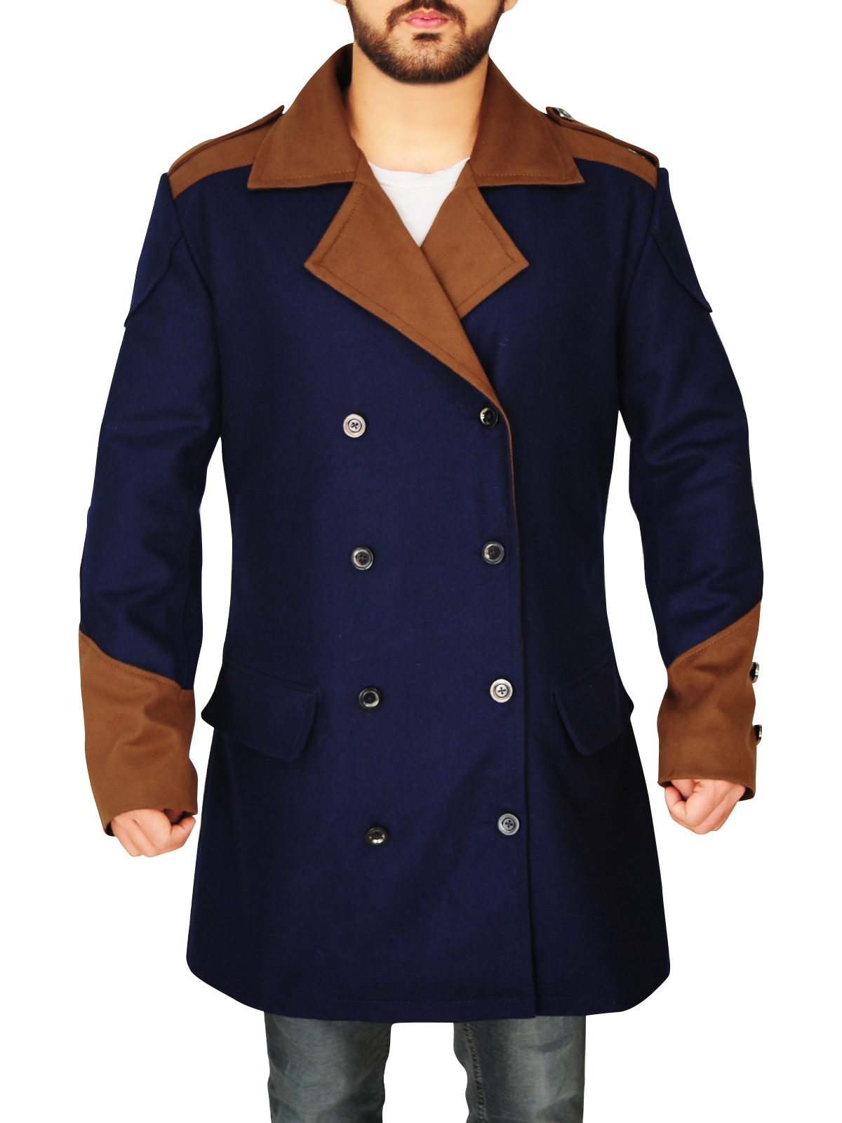 men-blue-double-breasted-coat (2) Men Blue Double Breasted Coat - Image 1