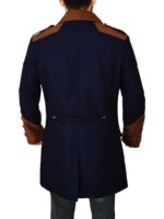 Men Blue Double Breasted Coat - Image 2