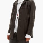 Men Brown Long Leather Jacket