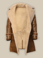Men Brown Shearling Leather Coat - Image 3