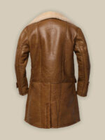 Men Brown Shearling Leather Coat - Image 4