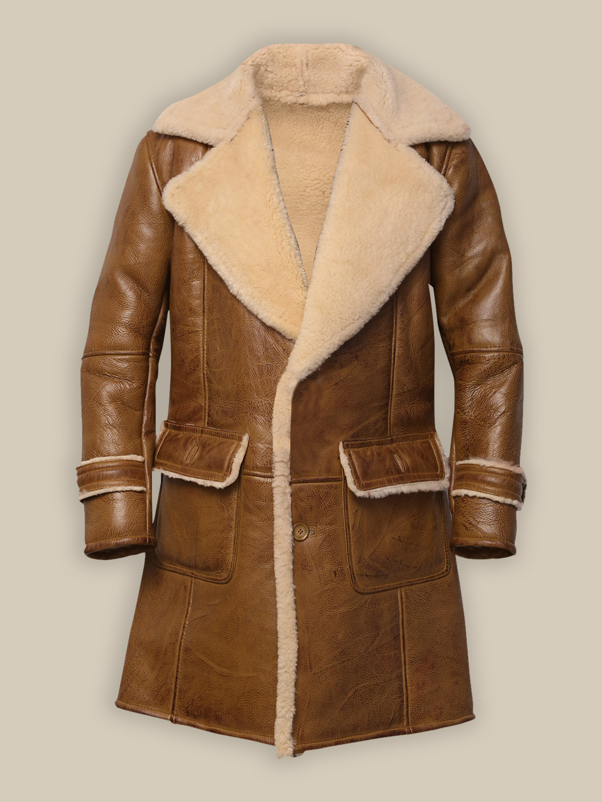 men-brown-shearling-leather-coat (4) Men Brown Shearling Leather Coat - Image 1