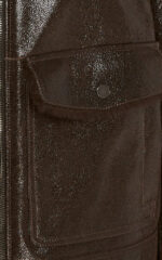 Men's Brown Shearling Trimmed Leather Jacket - Image 3