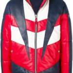Men's Contrast Panels Leather Jacket