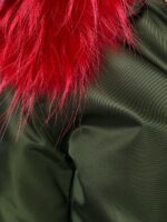 Men's Fur Lined Green Bomber Jacket - Image 5