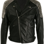 Men's Studded Double-Breasted Leather Jacket