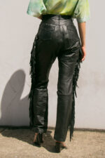 Women's Style Fringe Leather Pants