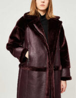 Women Faux Shearling Lined Biker Jacket - Image 2