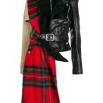 Women's Black Deconstructed Hooded Leather Jacket