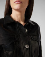 Women's Black Fringes Leather Jacket - Image 3