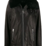 Women's Black Fur Collar Leather Jacket