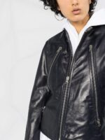Black Women's Leather Jacket - Image 3