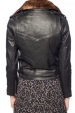 Women's Black Rigby Biker Leather Jacket - Image 4