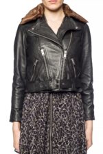 Women's Black Rigby Biker Leather Jacket - Image 2