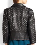 Women's Black Studded Double Zipper Jacket - Image 3